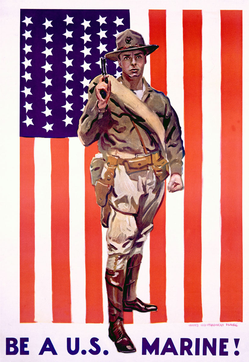 Pre WWII 'Be a US Marine' Recruiting Poster 0000-3611