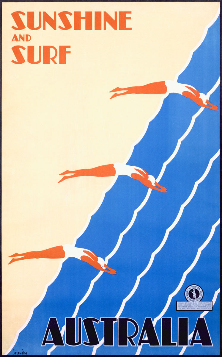 Australia Sunshine Surf Poster 0000-3980