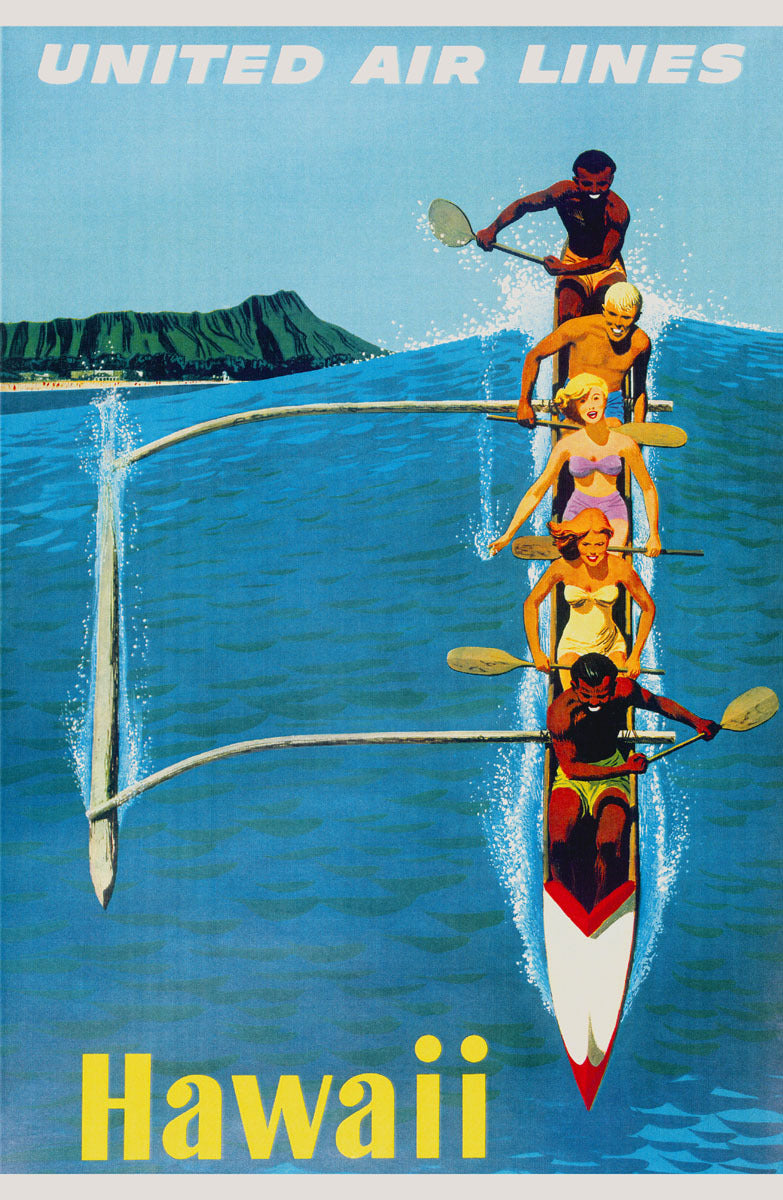 United Airlines Hawaii Outrigger Poster 0000-4945