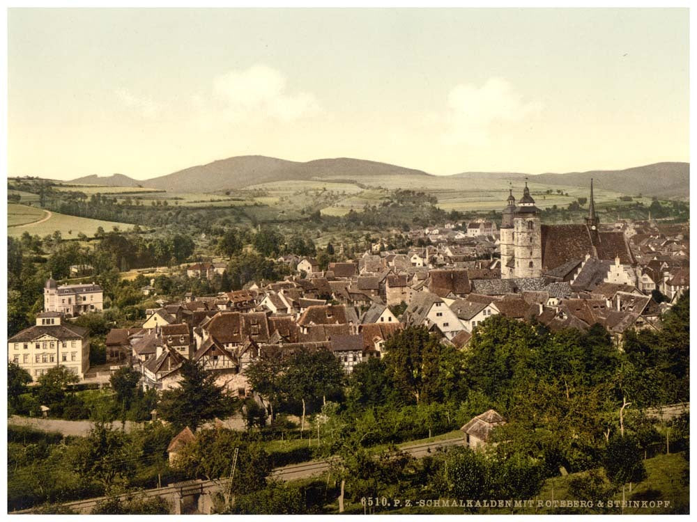 Schmalkalden, with Roteberg and Steinkopf, Thuringia, Germany 0400-3727