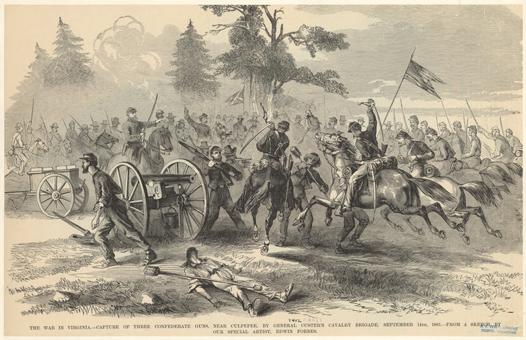 The war in Virginia : Capture of three Confederate guns, near Culpeper, by General Custer's cavalry brigade, September 14th, 1863