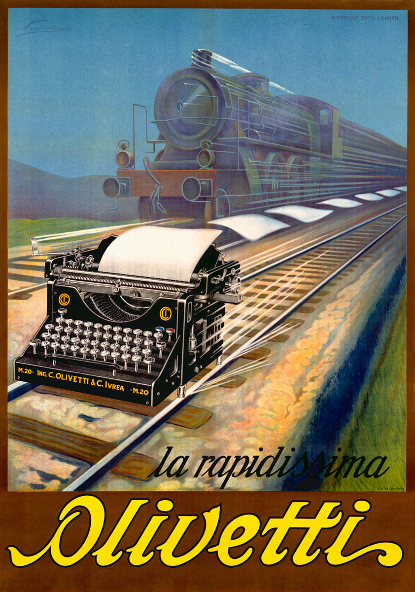 Olivetti Typewriter Rail Poster 0000-3156