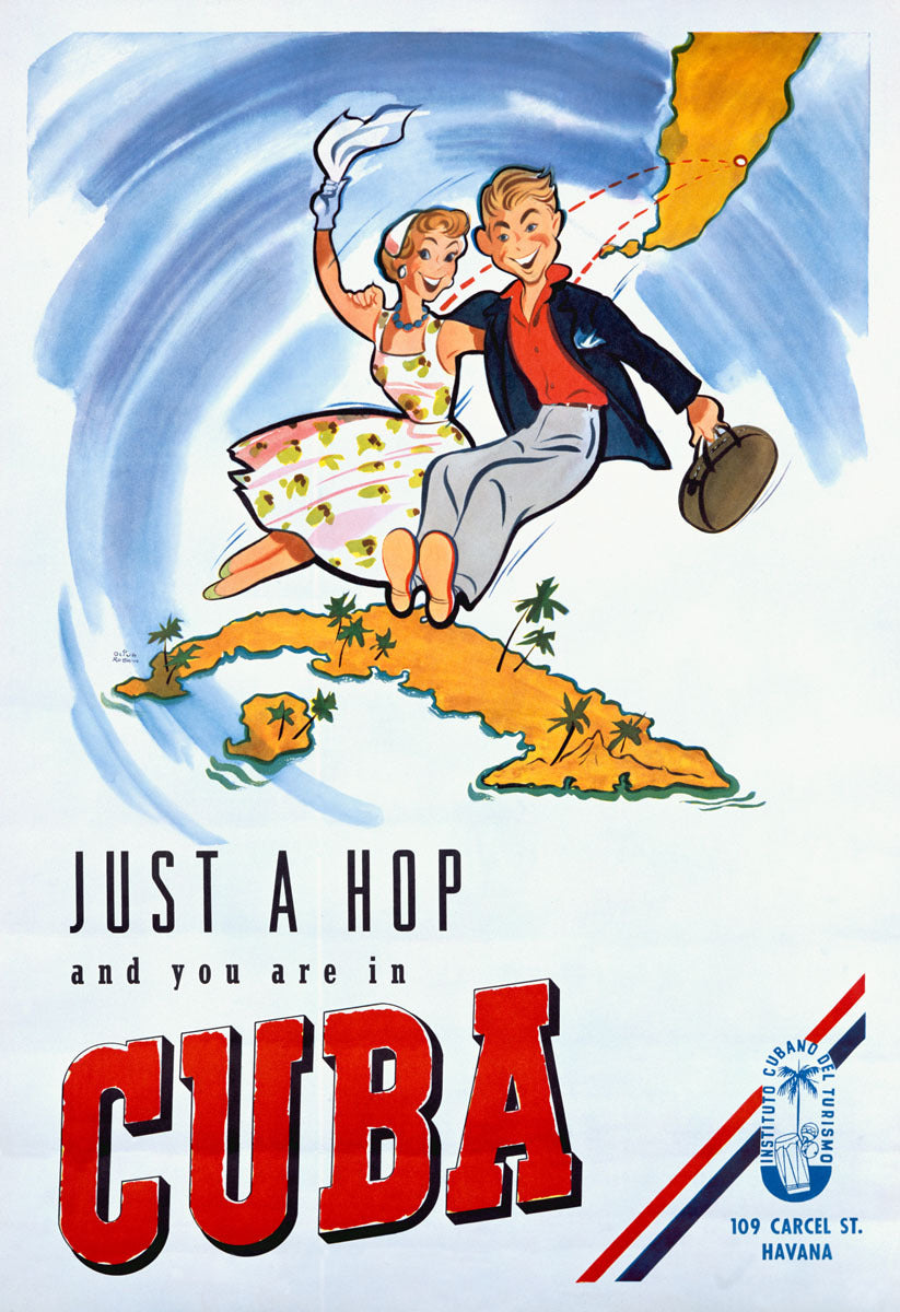 Just a Hop to Cuba Travel Poster 0000-3157