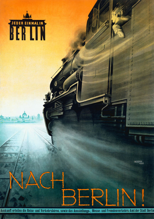 Nach Berlin Locomotive Railway Poster 0000-3218