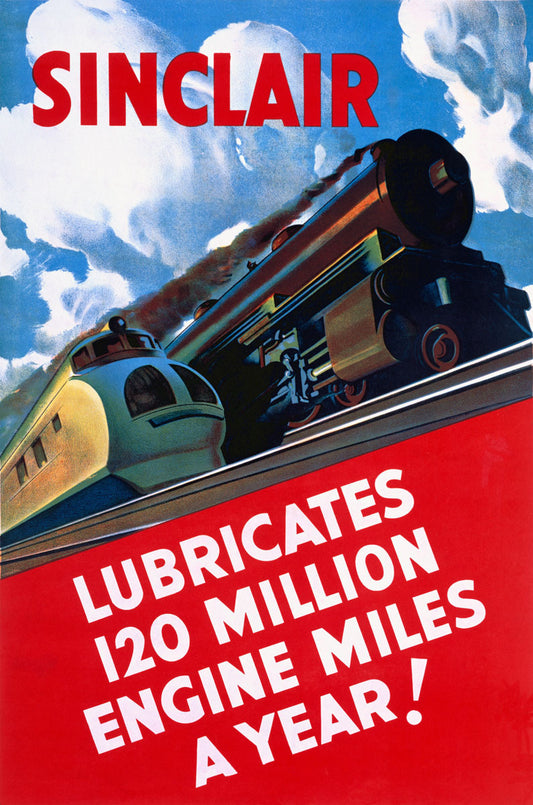 Sinclair Train Locomotive Oil Poster 0000-3357
