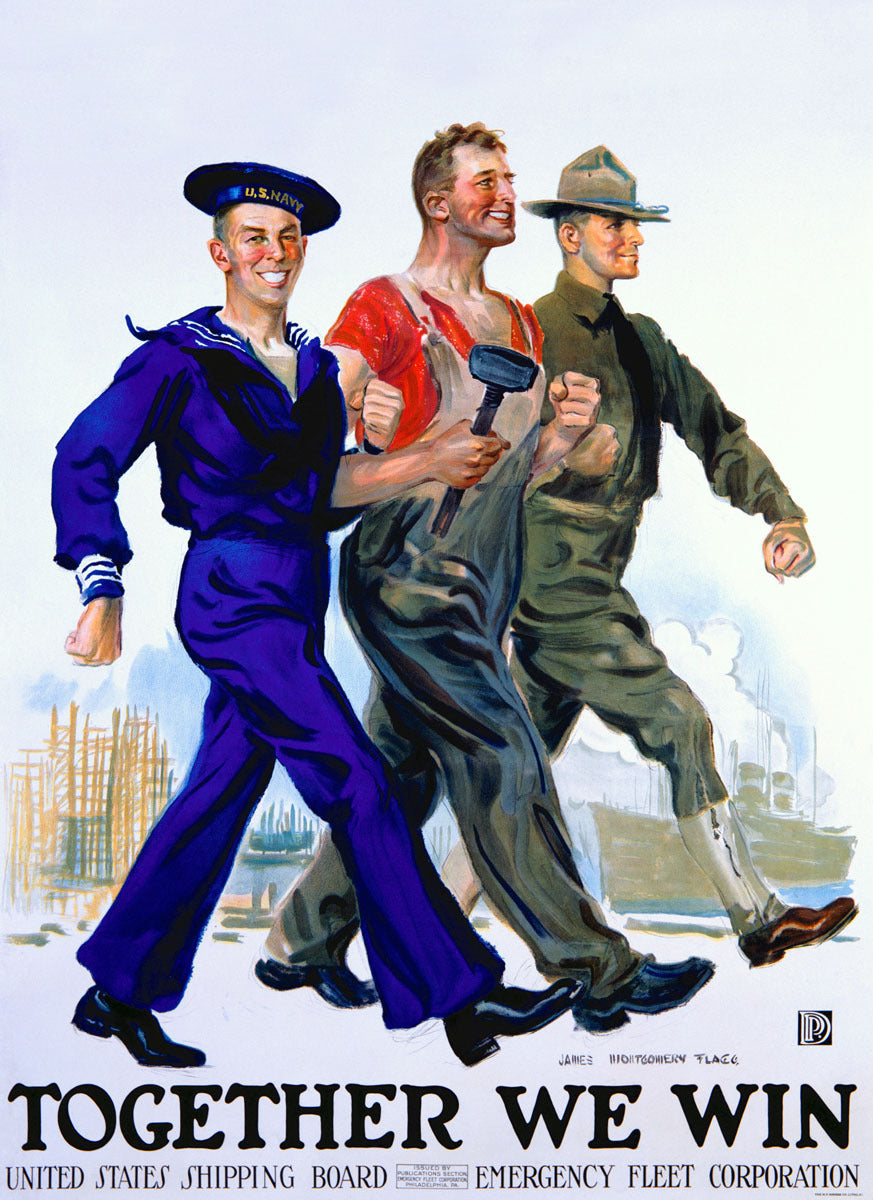 WWI USN USMC Ship Workers Poster 0000-3608