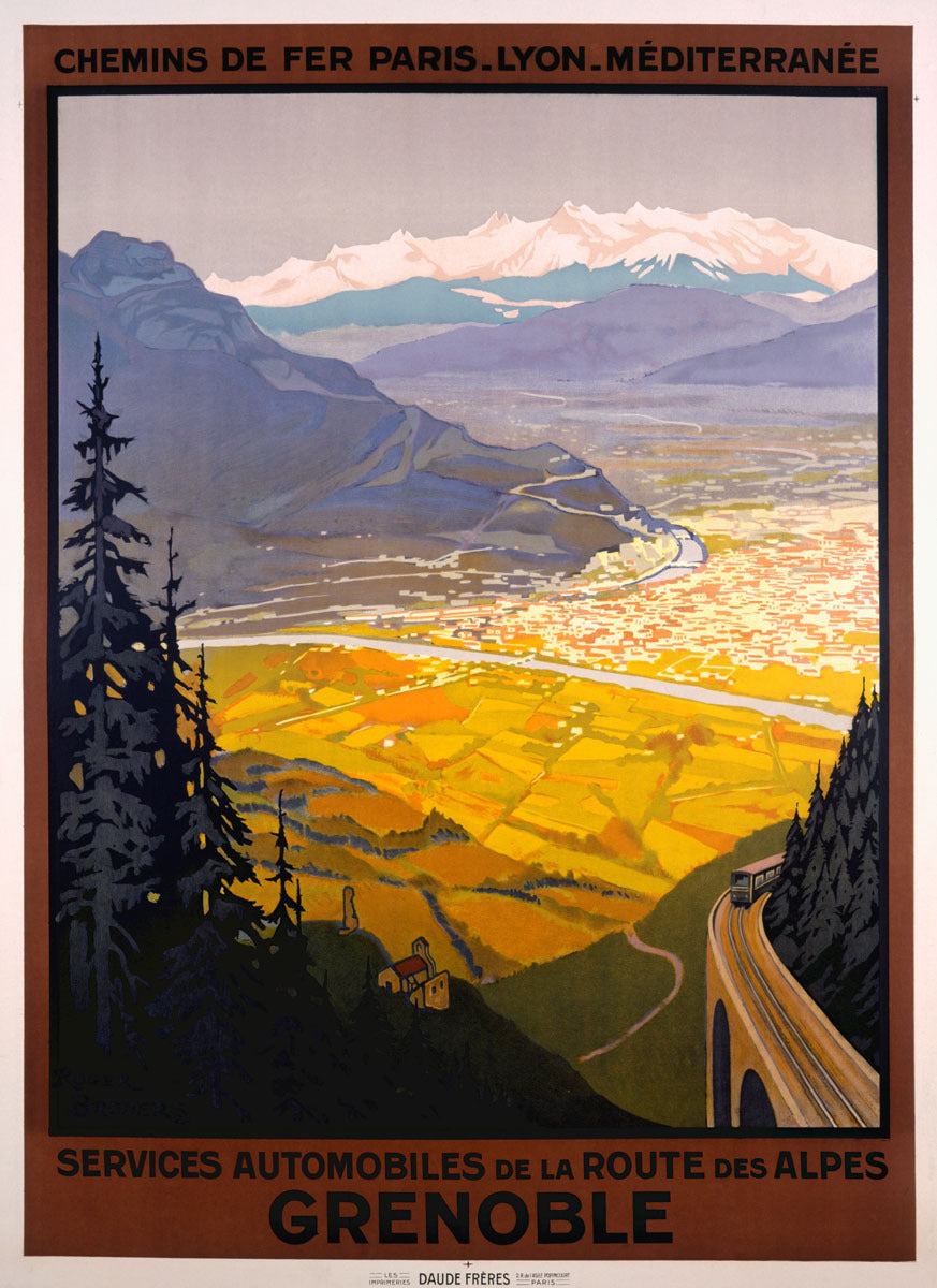 French Grenoble Auto Travel poster 0000-3827