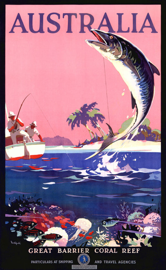 Australia Great Barrier Reef Fishing Poster 0000-3946