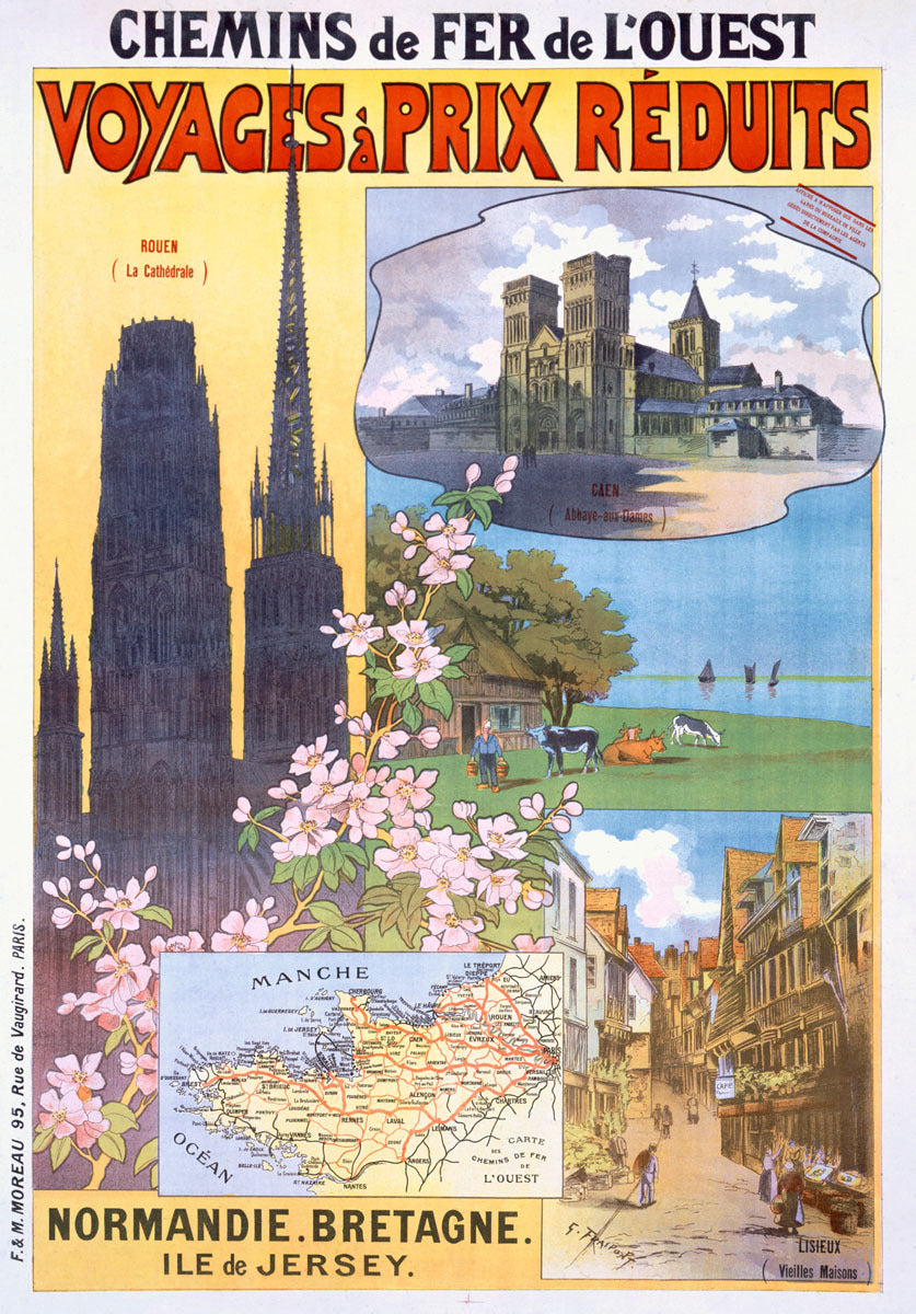French Western Railway Normandy Tour Poster 0000-4443
