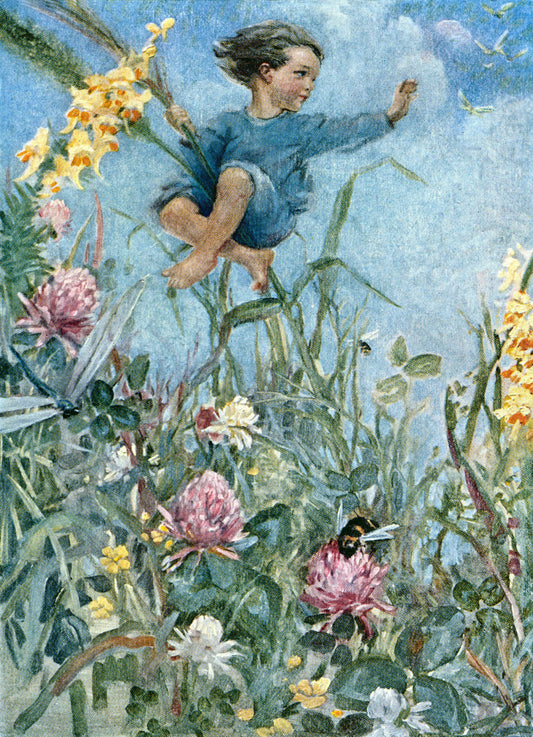 Fairy Tale Elf Bumblebee Flower Poster 0000-4477