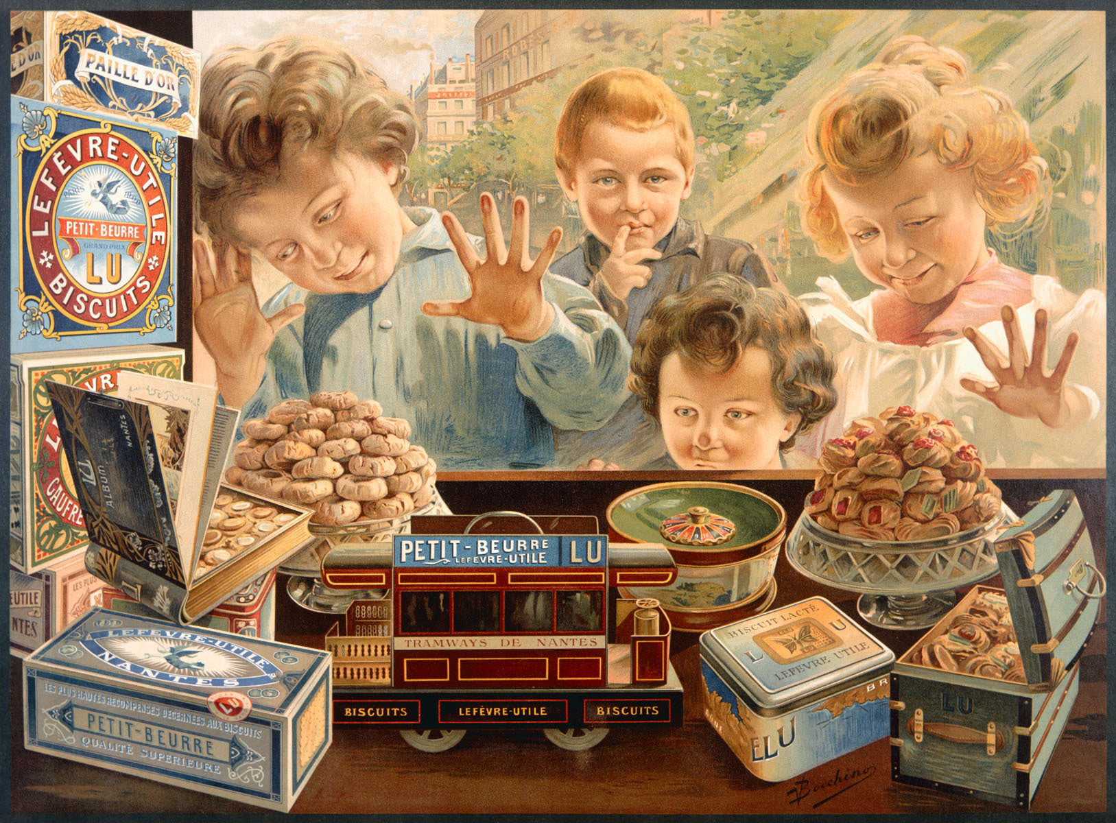 Children Looking Through Bakery Window 0000-6107