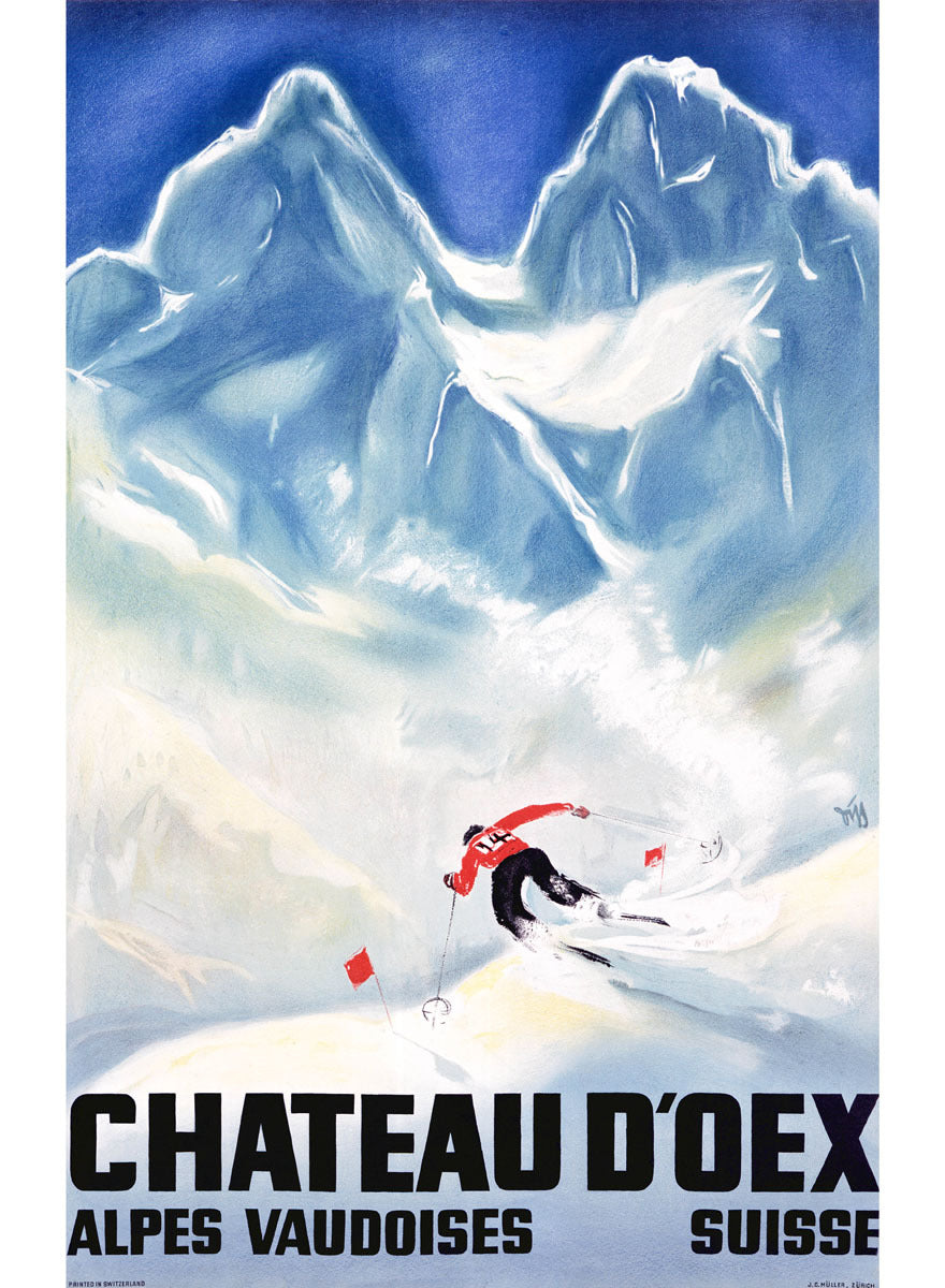Chateau D'oex Vintage Ski Poster 0002-2642