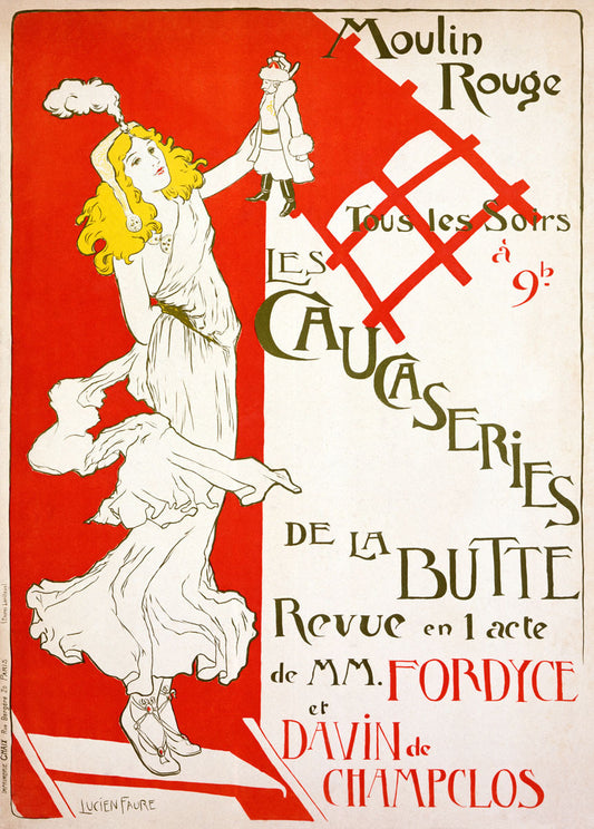 Moulin Rouge Caucaseries Butte Vintage Poster 0002-2643
