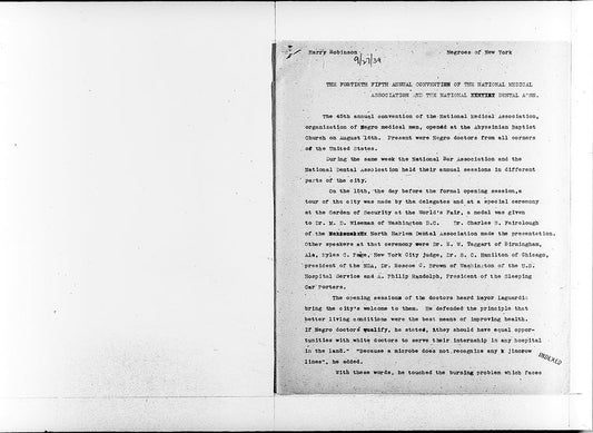 “The Fortieth Fifth Annual Convention of the National Medical Association and the National Dental Association”