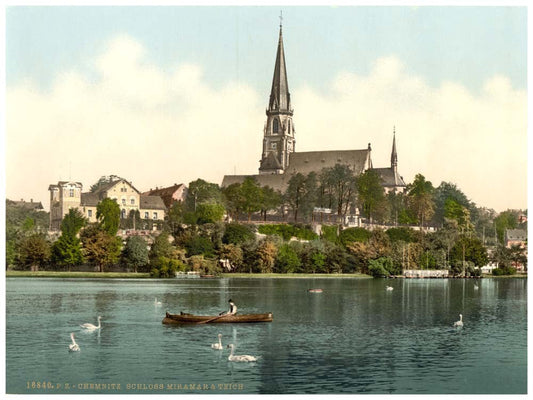 Miramer Castle and Lake, Chemnitz, Saxony, Germany 0400-3542
