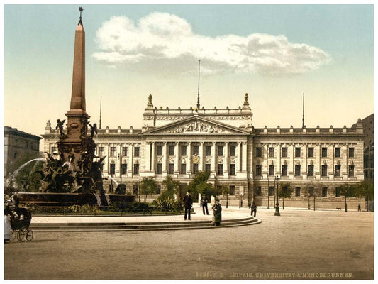 University and Mendebrunnen, Leipsig (i.e., Leipzig), Saxony, Germany 0400-3571