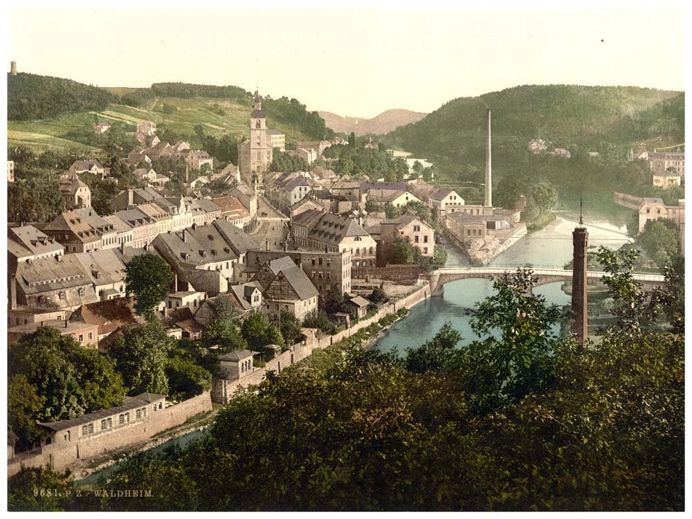Waldheim from Eichberg, Saxony, Germany 0400-3587