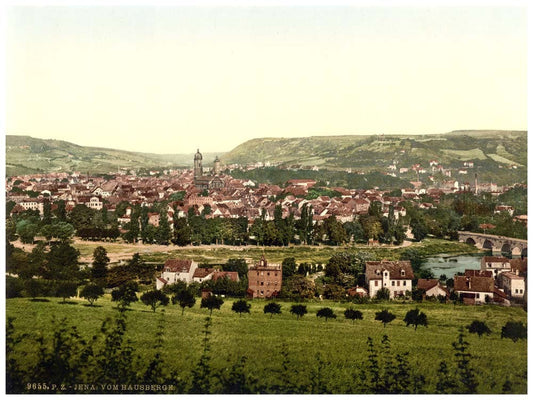 Jena, from Hansberge (i.e, Hausberge), Thuringia, Germany 0400-3696