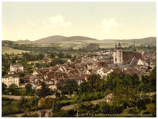 Schmalkalden, with Roteberg and Steinkopf, Thuringia, Germany 0400-3727