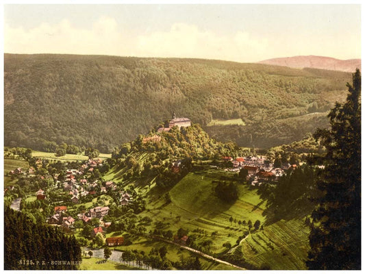 Schwarzburg, from Trippstein, Thuringia, Germany 0400-3728