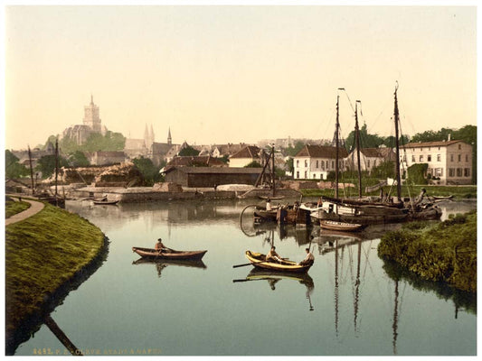 Town and harbor, Cleves, Westphalia, Germany 0400-3758