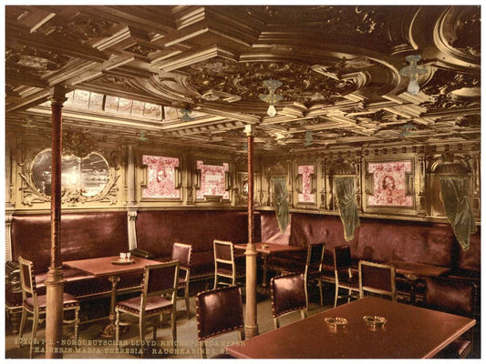 "Maria Theresia," smoking cabin, first class, North German Lloyd, Royal Mail Steamers 0400-3780