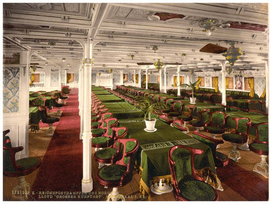 "Grosser Kurfurst," dining room, first class, North German Lloyd, Royal Mail Steamers 0400-3783