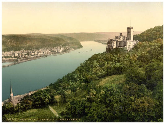 Stolzenfels Castle and Oberlahnstein, the Rhine, Germany 0400-4052