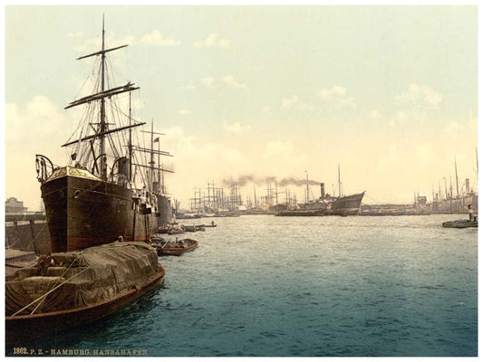 Ships in the Harbor, Hamburg, Germany 0400-4186