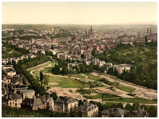 General view from Neroberg, Wiesbaden, Hesse-Nassau, Germany 0400-4396