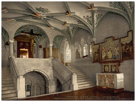 The museum, the steps from the lower chapel, Zurich, Switzerland 0400-4565