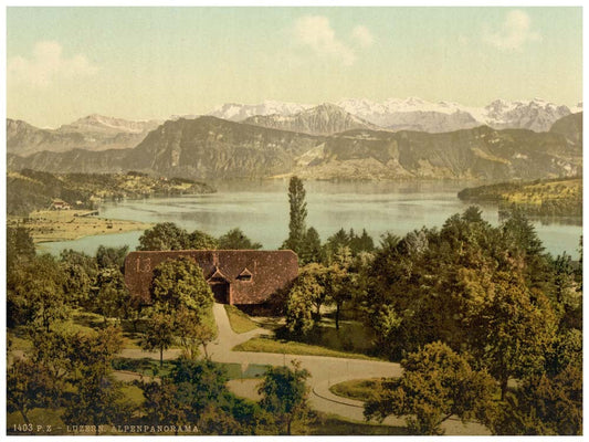 View of the southern chain of Alps, with the Titlis from Drei Linden, Lucerne, Switzerland 0400-4976