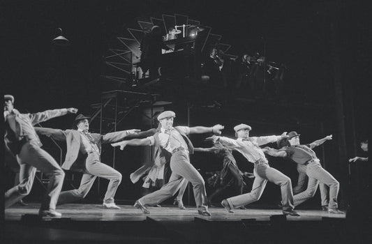 Dancers performing "Beat Me Daddy Eight to the Bar" in the stage production Big Deal