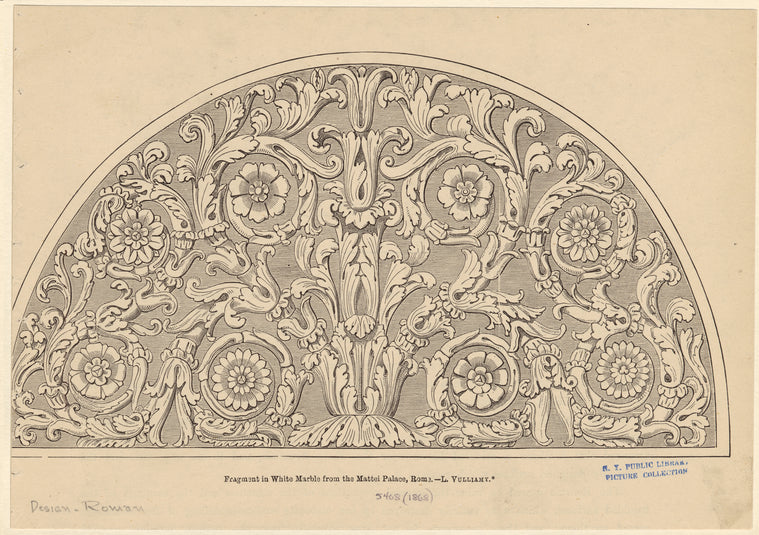 Fragment in white marble from the Mattei Palace, Rome