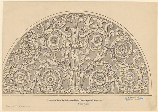 Fragment in white marble from the Mattei Palace, Rome