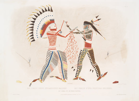 Fac simile einer indianischen malerei. Fac simile d'une peinture indienne. Fac simile of an Indian painting.