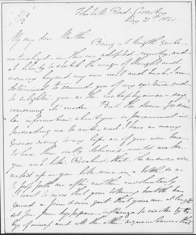 [Jackson], Martha [H.]. ALS to