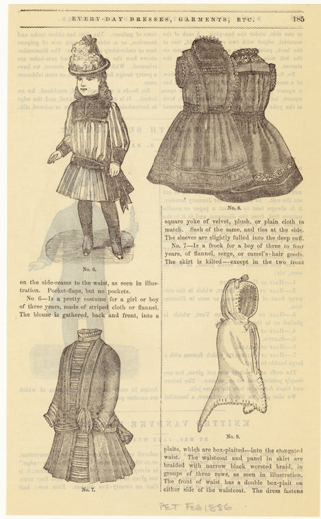 Every-day dresses, garments, etc