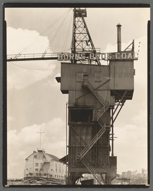 Burns Brothers Coal elevator and U.S.S. Illinois: Armory for Navy reserves, West 135th Street pier