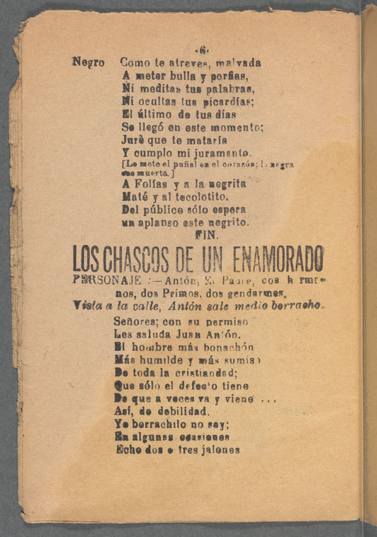 Galeria del Teatro Infantil del Coleccion de Comedias para Niños ó Titeres. Los Celos del Negro con D. Folias