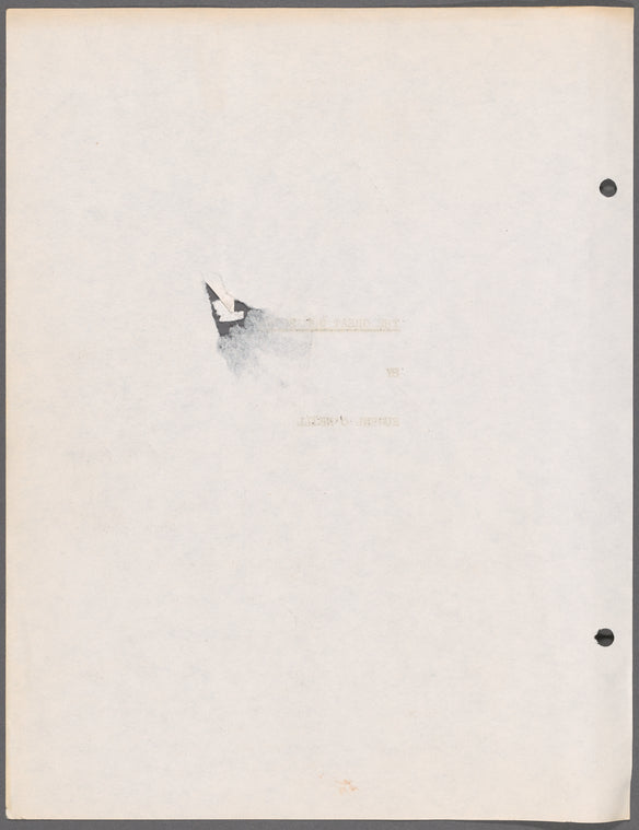 Typescript with cue annotations and inserts including sound cue list and set photograph