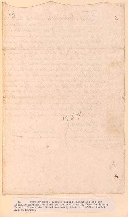 Deed of gift between Elbert Haring and Nicholas Herring