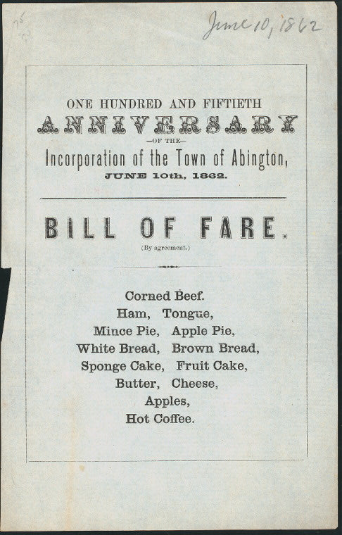 150TH ANNIVERSARY OF INCORPORATION OF TOWN OF ABINGTON [held by] TOWN OF ABINGTON [at] ABINGTON