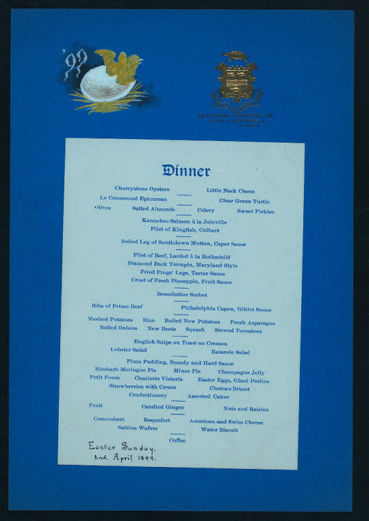 EASTER SUNDAY DINNER [held by] CHAMBERLIN HOTEL [at] "OLD POINT COMFORT, VA" (HOTEL;)