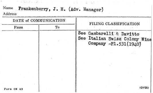 Frankenberry, J.H. (Adv. Manager)