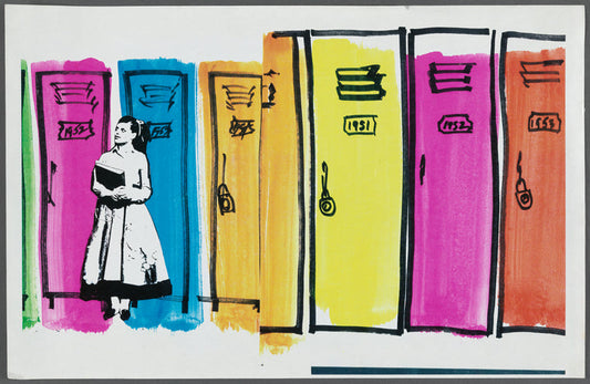 Grease: Set design sketches, with minor annotations by Willa Kim