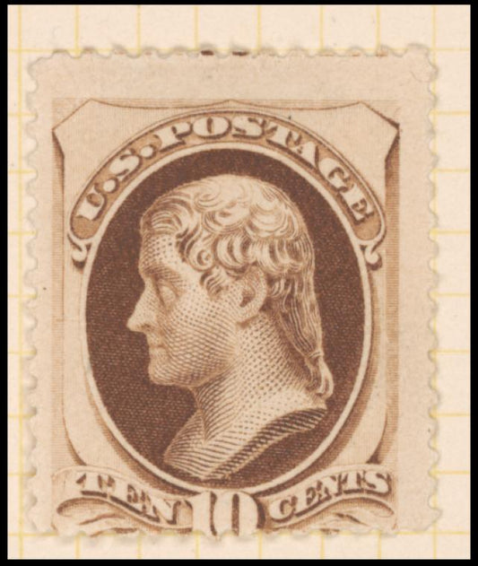 10c brown Jefferson single