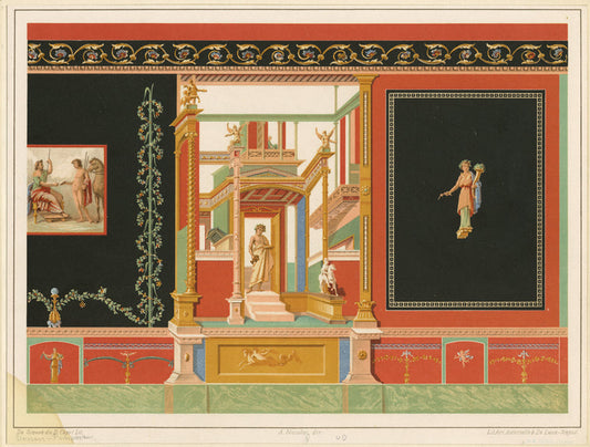 Wall painting design, Pompeii, Italy