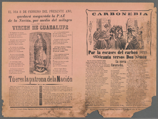 Carboneria. Por la escases del carbón canta versos don Simón. La nueva cucaracha