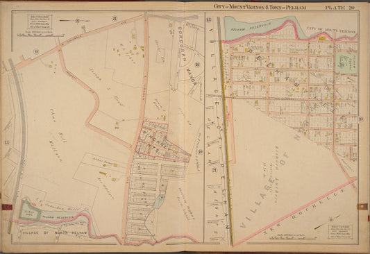 Mount Vernon, Double Page Plate No. 20 [Map bounded by N. Columbus Ave., City of Mount Vernon, New Rochelle, Village of N. Pelham]